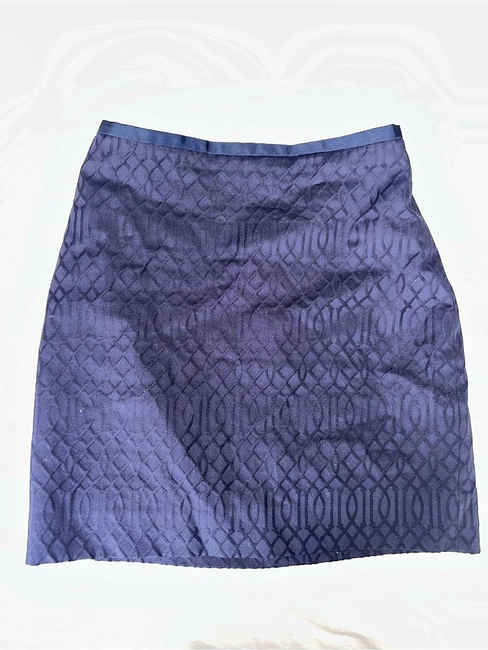 Laughlin Navy Geometric Mini Skirt Like New